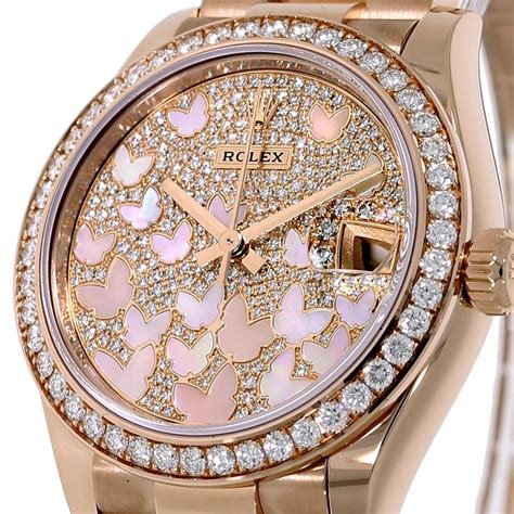 womens rose gold rolex watches|rolex butterfly rose gold watch.